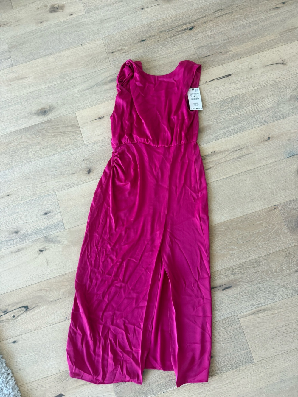 Zara Fuchsia Sleeveless Midi Dress with Front Slit